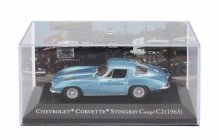 Edicola Chevrolet Corvette Stingray C2 Coupe 1963 - Con Vetrina - With Showcase 1:43 Světle Modrá Met