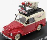 Edicola Fiat 500c Furgoncino Van Mutti 1954 1:43 Červený Krém