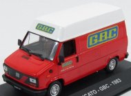 Edicola Fiat Ducato Van 1983 - Gbc Eletronics Cinisello Balsamo (mi) 1:43 Červená Bílá