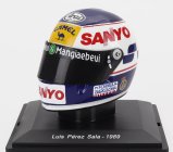 Edicola Helmet F1  Casco - Minardi M189 N 24 Season 1989 Luis Perez Sala 1:5 Bílá Modrá Žlutá