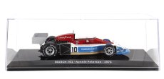 Edicola March F1  761 N 10 Season 1976 Ronnie Peterson - Con Vetrina - With Showcase 1:24 Modrá Bílá Červená