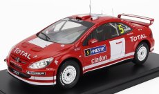 Edicola Peugeot 307 Wrc N 5 Winner Rally Neste Finland 2004 Marcus Gronholm - Timo Rautiainen 1:24 Červená Bílá