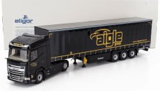 Eligor DAF Xg Truck Cassonato Remorque Tautliner Aigle Group 2022 1:43 Černá Žlutá