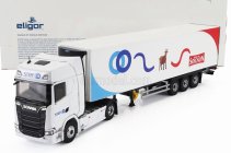 Eligor Scania S770 V8 Truck Semi-frigo Soignon Transports 2020 1:43 Bílá