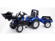 FALK - Šlapací traktor New Holland T8 s nakladačem a vlečkou