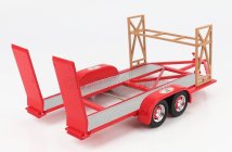 Gmp Accessories Carrello Trasporto Auto 2-assi - Car Transporter Trailer The Busted Knuckle Garage 1:18 Červená Stříbrná