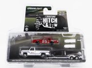 Greenlight Chevrolet C-30 Pick-up Custom Deluxe 1986 With Trailer + Monte Carlo Ss N 25 Racing 1986 1:64 Bílá Červená