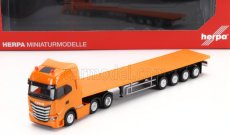 Herpa Iveco fiat S-way 6x2 Truck Rimorchio Pianale 2021 1:87 Orange