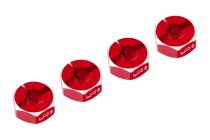 Hliníkové HEX unašeče kola 12x6mm, 4ks, červený