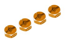 Hliníkové HEX unašeče kola 12x6mm, 4ks, oranžový