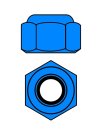 Hliníkové Nylon STOPmatky M4 - modré - 10 ks.