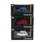 Hongwell Austin Set 3x Mini Cooper S 1275 Mki 1967 - The Italian Job 1:43 Červená Bílá Modrá