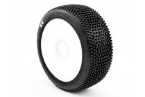 HOT DICES V2 BUGGY S1 (SUPER SOFT) nalepené pneumatiky, bílé disky, 2 ks.