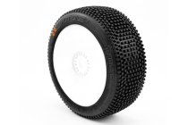 HOT DICES V2 BUGGY S3 (MEDIUM) nalepené pneumatiky, bílé disky, 2 ks.