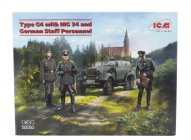 Icm-model Mercedes benz G4 (w31) 6 Wheels Cabriolet Open 1938 With Mg 34 And German Military Figures 1:24 /