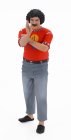 Infinite statue Figures Fantozzi - Cecco - Lo Scfilatino Specialo 1:18 Červená Šedá
