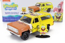 Jada Chevrolet Blazer K5 With Squarepants Spongebob Figure 1980 1:32 Žlutě Hnědá