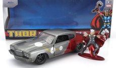 Jada Chevrolet Chevelle Ss 1970 With Thor Figure 1:32 Šedá Červená