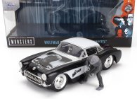 Jada Chevrolet Corvette With Wolfman Figure 1957 1:24 Černá Bílá