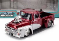 Jada Ford usa F-100 Pick-up Custom With Fuel Pump 1956 1:24 Červená Stříbrná