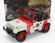 Jada Jeep Wrangler Rubicon Open - Jurassic World Movie 2015 1:24 Bílá Červená
