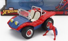 Jada Mayers manx Buggy With Spiderman Figure Marvel 1964 1:24 Modrá Červená