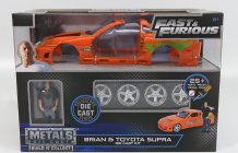 Jada Toyota Supra Mkiv 1995 - Paul Walker - With Figure Brian O'conner - Fast & Furious I (2001) 1:24 Oranžová Zelená