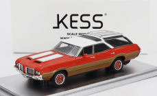 Kess-model Oldsmobile Vista Cruiser 442 Sw Station Wagon 1972 1:43 Červené Bílé Dřevo