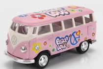 Kinsmart Volkswagen T1 Samba Minibus Flower 1962 - Without Box 1:64 Pink