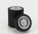Kk-scale Accessories 4x  Wheels And Rims Set 16' For Bmw 3-series Alpina B6 3.5 (e30) 1988 1:18 Black