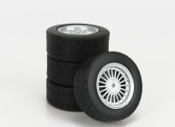 Kk-scale Accessories 4x  Wheels And Rims Set 17' For Bmw 3-series Alpina (e30) 1988 1:18 Černá Stříbrná