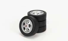 Kk-scale Accessories 4x  Wheels And Rims Set  For Porsche 1:18 Silver