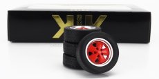 Kk-scale Accessories Set 4x Wheels And Rims For Porsche 911 Carrera Clubsport 1:18 Red