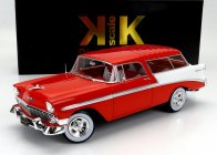 Kk-scale Chevrolet Bel Air Nomad Sw Station Wagon Custom 1956 1:18 Červená Bílá