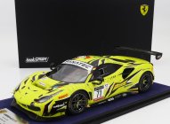 Looksmart Ferrari 488 Gt3 Evo 3.9l Turbo V8 Team Iron Lynx N 71 3rd 24h Spa 2022 Antonio Fuoco - Davide Rigon - Daniel Serra - Con Vetrina - With Showcase 1:18 Žlutá Černá