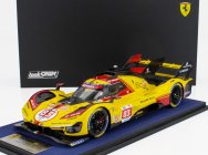 Looksmart Ferrari 499p 3.0l Turbo V6 Team Af Corse N  83 24h Le Mans 2024 Robert Kubica - Robert Shwartzman - Yifei Ye 1:18 Žlutá Červená