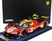 Looksmart Ferrari 499p 3.0l Turbo V6 Team Ferrari Af Corse N 50 Winner 24h Le Mans 2024 Antonio Fuoco - Miguel Molina - Nicklas Nielsen 1:18 Červená Žlutá Černá