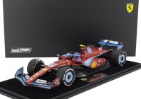 Looksmart Ferrari F1  Sf-24 Team Scuderia Ferrari N 55 5th Miami Gp 2024 Carlos Sainz - Con Vetrina - With Showcase 1:18 Červená Černá Světle Modrá