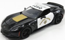 Maisto Chevrolet Corvette Z06 C7 Coupe Highway Patrol Police 2015 1:24 Černé Bílé Zlato