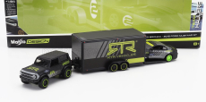 Maisto Ford usa Bronco 2021 With Trailer Car Transporter + Mustang GT Coupe RTR Vehicles 1:64 Šedá Žlutá