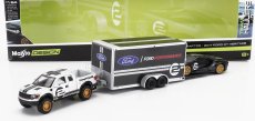 Maisto Ford usa F-150 Raptor Pick-up 2010 With Trailer Car Transporter + Gt N 2 2017 1:64 Černá Stříbrná