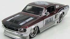 Maisto Ford usa Mustang Gt Custom Harley-davidson 1967 1:24 Bordeaux Met Silver