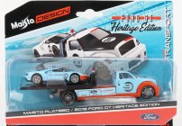 Maisto Ford usa Ramp Truck Wrecker With Ford Gt N 9 Heritage Edition 2019 1:64 Oranžová Světle Modrá