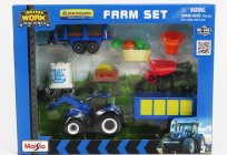 Maisto New holland Farm Set T7-315 Tractor With Accessories 2018 1:64 Modrá Žlutá