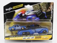 Maisto Truck Flatbed Ramp Truck With Chevrolet Caprice 1987 1:64 Modrá Černá