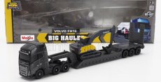 Maisto Volvo Fh16 Xl 750 Truck Pianale Trasporto Ec220e Escavatore Cingolato Excavator 1:64 Černá Žlutá