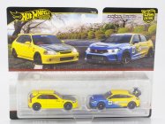 Mattel hot wheels Honda Set 2x 1999 Civic Type R (ek9) & Honda Civic Type-r 1:64 Žlutá Modrá