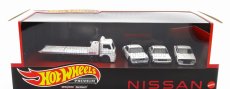Mattel hot wheels Nissan Set 4x Fleetstreet Truck Car Transporter - Skyline 2000gt-r - Skyline C210 - Skyline Ht2000 Gt-x 1:64 Bílá