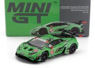 Mini-gt Lamborghini Huracan Gt3 Evo2 Team Iron Lynx N 63 Imsa 24h Daytona 2023 Mirko Bortolotti - Andrea Caldarelli - Roman Grosjean - Jordan Pepper 1:64 Zelená