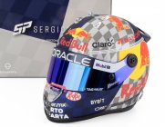 Mini helmet Bell helmet Casco Helmet F1 Sergio Perez Team Oracle Red Bull Racing N 11 Silverstone British Gp 2024 1:2 Stříbrná Modrá Žlutá